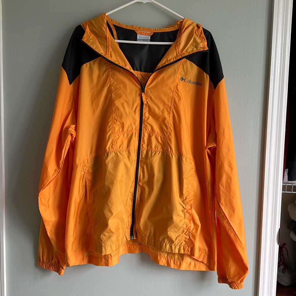 LIKE NEW Men’s Columbia Rain Jacket Yellow Orange
